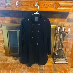 ModCloth military jacket with antique brass buttons and peplum type waist